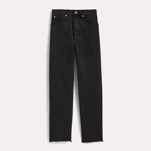 Everlane Women's Way-High® Jean in Coal, Size 28, raw hem, 29.5" Inseam.